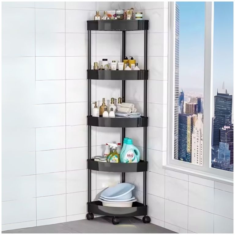 Estante esquinero carrito organizador 5 niveles multiusos con ruedas