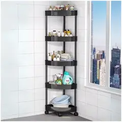 INSPIRA MARKET - Estante esquinero carrito organizador 5 niveles multiusos con ruedas