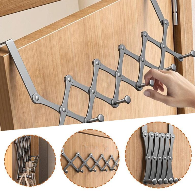Perchero colgador extensible de puerta plegable