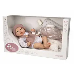 MUÑECAS REBORN - Muñeca Reborn 40 cm Sandra Rosa con Manta - Arias 98160