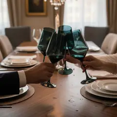 OEM - Copa de Vino Negro Translúcido Diseño Elegante y Moderno