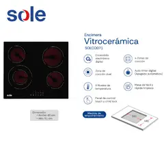 SOLE - Encimera Vitrocerámica Sole Eléctrico 60 cm - SOLCO071