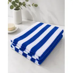 SLEEPER - Toalla de Piscina Modelo Buzios 450 grs Rayas Blancas y Azules