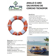 GENERICO - SALVAVIDAS FLOTADOR CIRCULAR TIPO ARO LIVIANO DE POLIESTIRENO EXPANDIDO