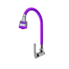 C&A - Llave caño de lavadero flexible para pared doble chorro - Lila