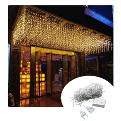 ARTEZA - Luces cascada con cable transparente de 10mts 400led con salida hembra