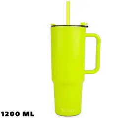 GENERICO - Tomatodo Plástico Doble Pared Verde Limón 1200 ml- Triko