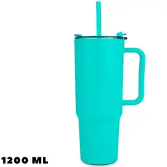 GENERICO - Tomatodo Plastico Doble Pared Turquesa 1200 ml-Triko