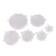 INSPIRA - Set x 6 Tapas Silicona Elástica Reutilizables y Flexibles