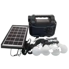 GENERICO - Kit Solar Portátil con Panel Solar SISTEMA DE ILUMINACIÓN