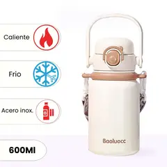Ichimatsu - Tomatodo de Acero Inoxidable Termico con Cinta Beige 600 ml.