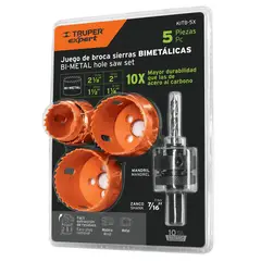 TRUPER - Juego de 4 sierras copa bimetálicas y 1 guía - 100815