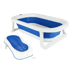 PRIORI - Bañera Plegable Bebé Base Antideslizante Splash Azul