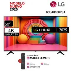 LG - Televisor 60 Smart UHD 4K Thinq Ai 60UA8050PSA + Magic Remote