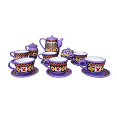 ACHALLAY ARTESANIA DE BARRO - Set de Té Cerámica 9 Piezas