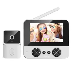 GENERICO - Timbre con Cámara HD y Pantalla Inalámbrica con Visión Nocturna y Audio