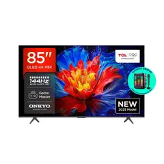 TCL - TELEVISOR SMART QLED 85 85P8K ULTRAHD 4K GOOGLE TV + PARLANTE EVERSOUND EV-5301 DE REGALO