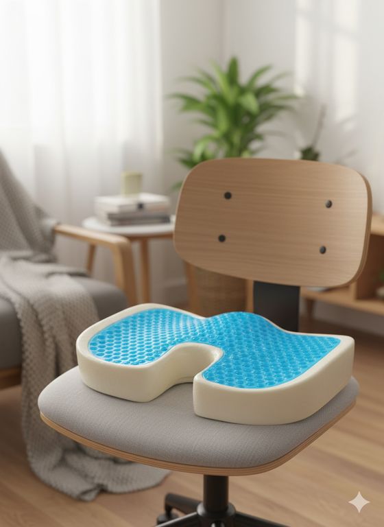 COJIN DE ASIENTO VISCOELASTICO CON GEL FRIO Y MALLA
