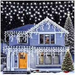 INSPIRA MARKET - Cortina Luces Led Decoración Navidad Blanco 3M Extensible