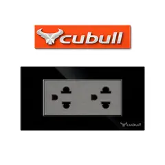 CUBULL - CAJA DE 10 TOMACORRIENTE UNIVERSAL DOBLE EMPOTRABLE NEGRO ESPEJO