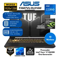 ASUS - Laptop ASUS TUF Intel Core i7 (FX607VU-RL016W) RAM 32 GB SSD 1 TB 16" WUXGA Windows 11