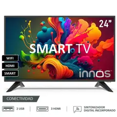 INNOVA - Televisor INNOS S2401KU 24” HD Smart Conex LAM Wiffi 2.4 GHz