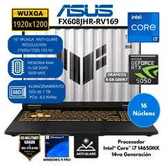 ASUS - Laptop ASUS TUF Intel Core i7 (FX608JHR-RV169) RAM 16 GB SSD 1 TB 16" WUXGA Windows 11 PRO