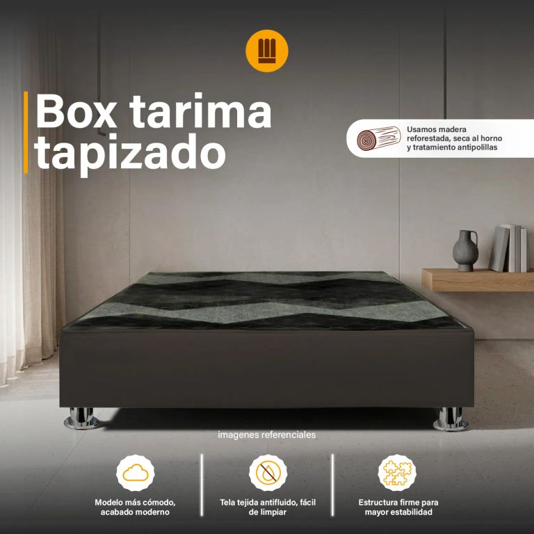 Box Tarima reforzado y acolchado Pcromadas - 2plz - Marrón