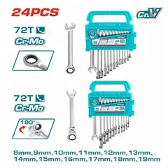 TOTAL TOOLS - JUEGO DE LLAVES COMBINADAS 24 PIEZAS TOTAL - THT103RK246