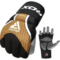 RDX - Guantes de MMA para Entrenamiento y Grappling Aura Plus T17 Dorado -XL