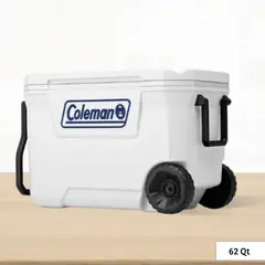 COLEMAN - Cooler Blanco Marine con Asa y Rueda Coleman 58 Litros 62 QT