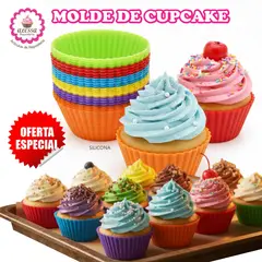 GENERICO - 24 Moldes de Cupcake de Silicona N° 7 Antiadherentes y Reutilizables