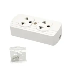 OPALUX - Tomacorriente Doble Universal Superficial + Tierra  U-29WH OPALUX