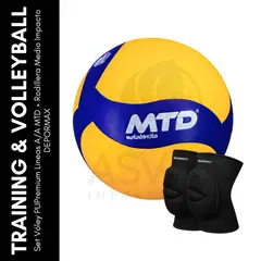 GENERICO - Set Vóley PUPremium Lineas AA MTD + Rodillera Medio Impacto DEPORMAX