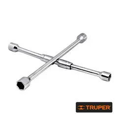 TRUPER - Llave de Ruedas Plegable Tipo Cruz 14 Acero -Truper