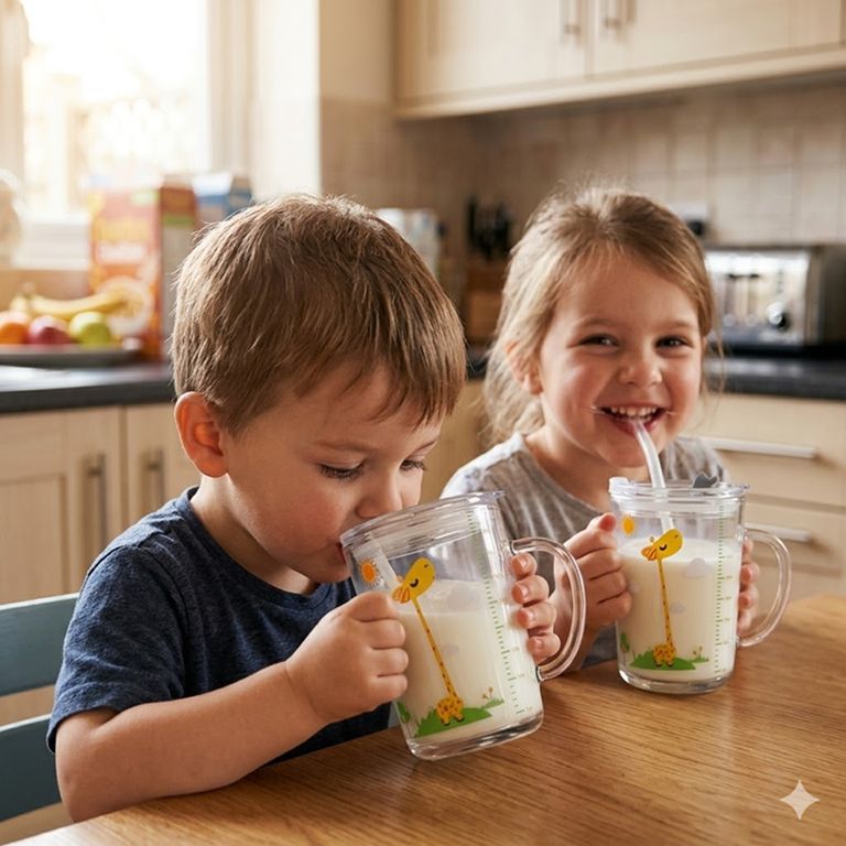 Taza de vidrio antiderrame para niños 400ml \ giraffe