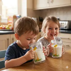 GENERICO - Taza de vidrio antiderrame  para niños 400ml \ giraffe