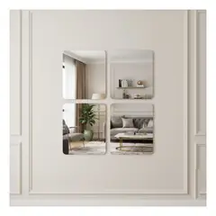 GENERICO - Laminas de Espejos Adhesivos 30cm x 40cm Pack 4 Unds