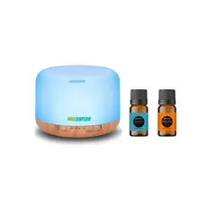 GENERICO - Aromatizador Difusor De Aromas 7 Colores - 818 Claro + Pack 2 Aceite Esencial De Eucalipto Y Naranja Biozenze