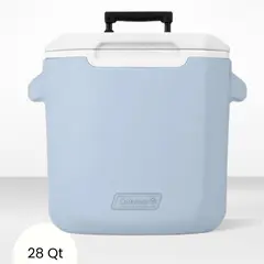 COLEMAN - Cooler Celeste Coleman con Asa y Ruedas 26 Litros 28 QT
