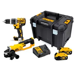 DEWALT - Kit taladro percutor + esmeril angular 4-12 20v dewalt DCK209P2T-B2