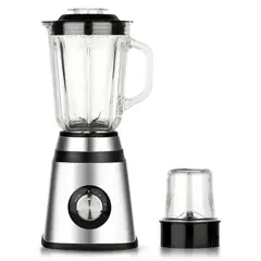 RAFF - Licuadora RAF 1.5 Lts Vidrio 2V + Pulse Base Acero Inox R2834