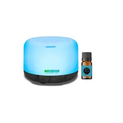 GENERICO - Aromatizador Difusor De Aromas 7 Colores 818 oscuro + Aceite Esencial De Eucalipto Biozenze