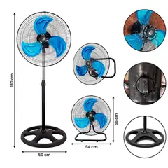 GENERICO - Ventilador 3 en 1 de  3 astas de 18 pulgadas.