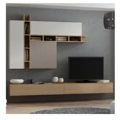 TU MESITA - Mesa de TV Flotante con repisas Mirko Multicolor 5 puertas TU MESITA
