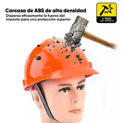 SAFETOE - Casco de seguridad w-003 Naranja + barbiquejo - safeyear
