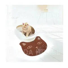 SM - TAPETE PARA MASCOTAS CON FORMA DE GATO MARRON 40X30CM