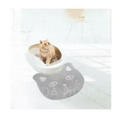 SM - TAPETE PARA MASCOTAS CON FORMA DE GATO GRIS 40X30CM