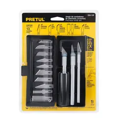 PRETUL - Juego de bisturí con 13 piezas en estuche - 22409