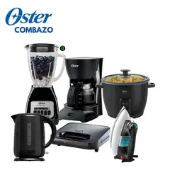 OSTER - Combazo Licuadora + Hervidor + Arrocera + Sandwichera + Cafetera y Plancha